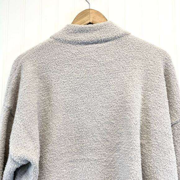 RDI Womens L Cozy Half Zip Pullover Top Sweater Stretchy Light Gray Soft - Picture 5 of 10